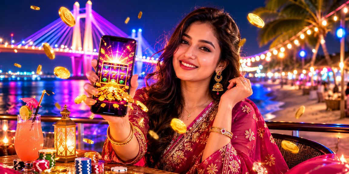 সূর্যাস্তে কক্সবাজার সৈকতে স্লট গেম উপভোগ